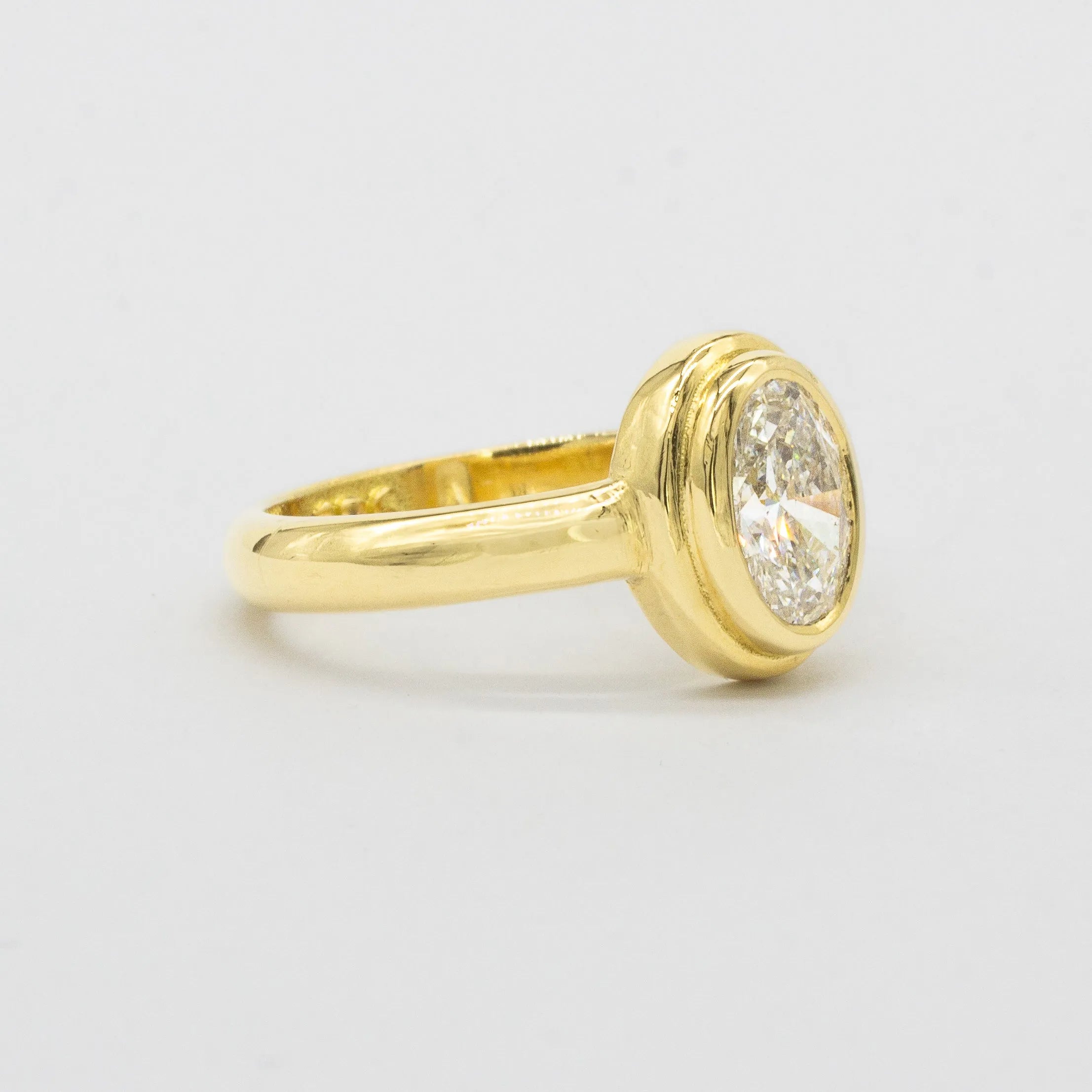 Double Bezel Set Solitaire Diamond Engagement Ring