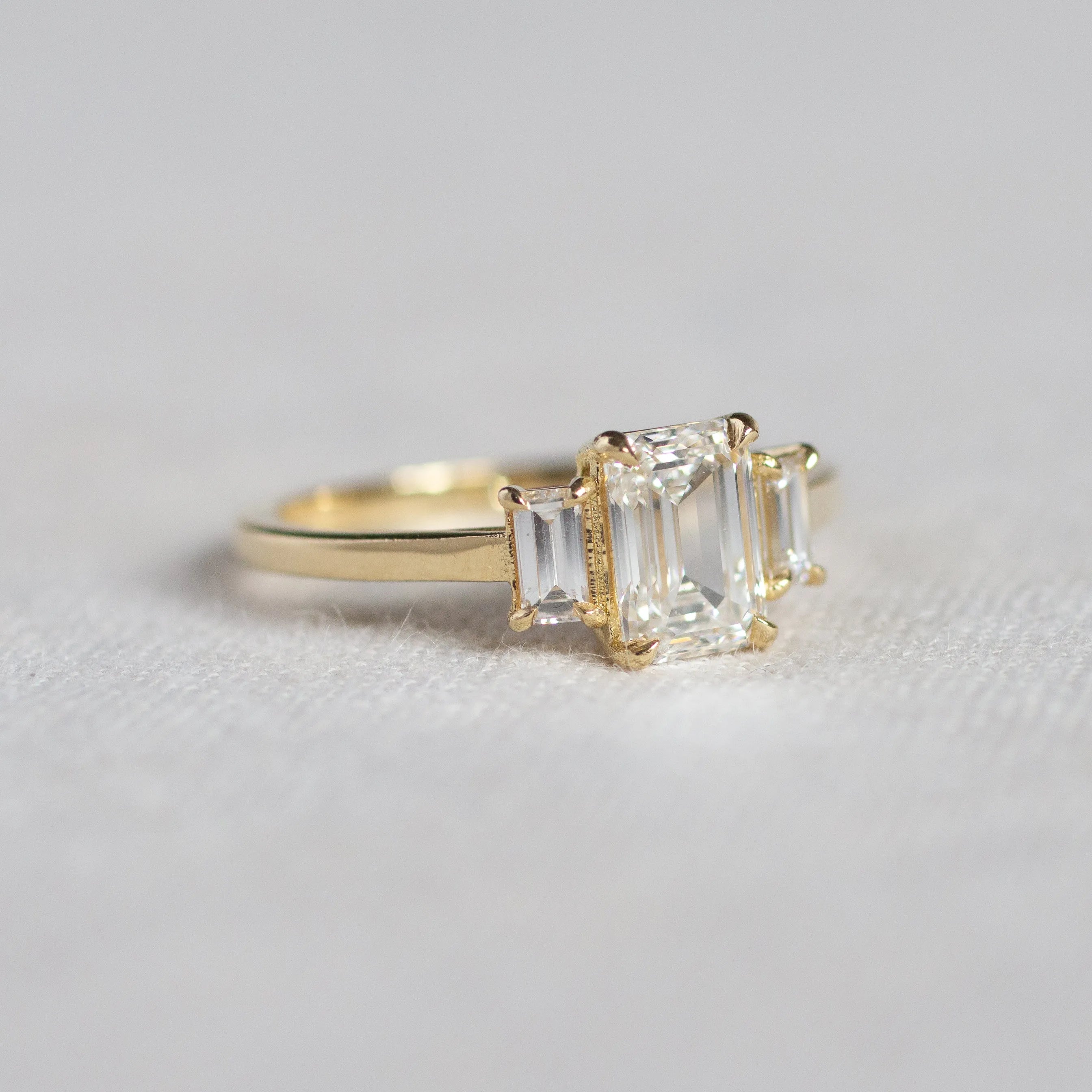 Emerald Trilogy Engagement Ring