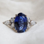 large blue sapphire engagement ring