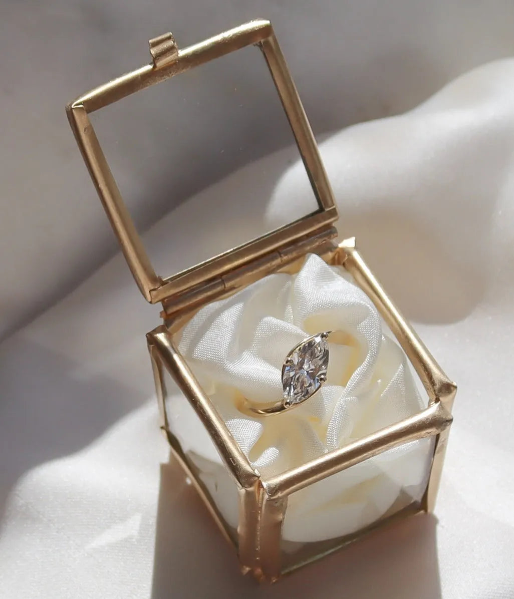 Round Blue Sapphire and Diamond Engagement Ring-Engagement Rings-Wild Fawn Jewellery