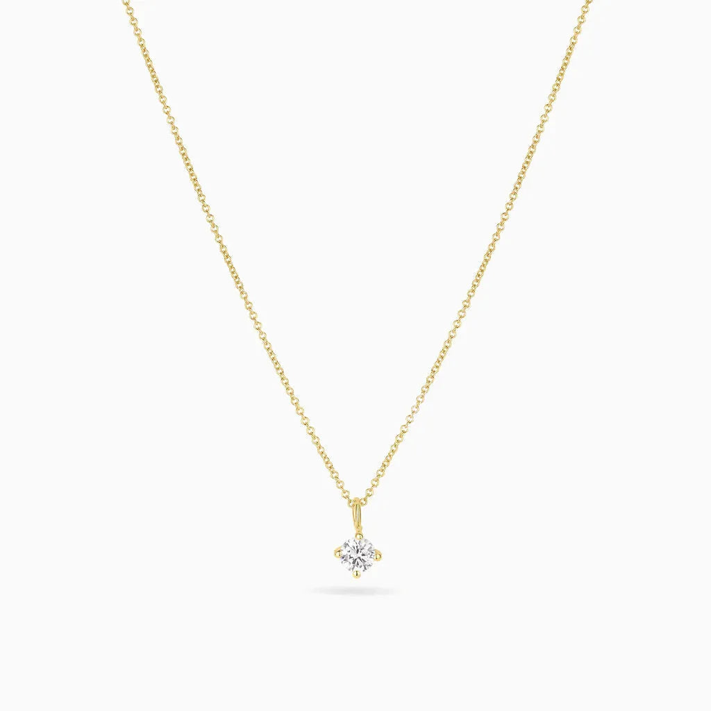 Gold Solitaire Diamond Necklace