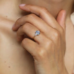 Light Blue Sapphire Baguette Cluster Engagement Ring