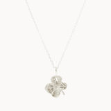 Silver Lucky 4 Leaf Clover Necklace-Wild Fawn Jewellery