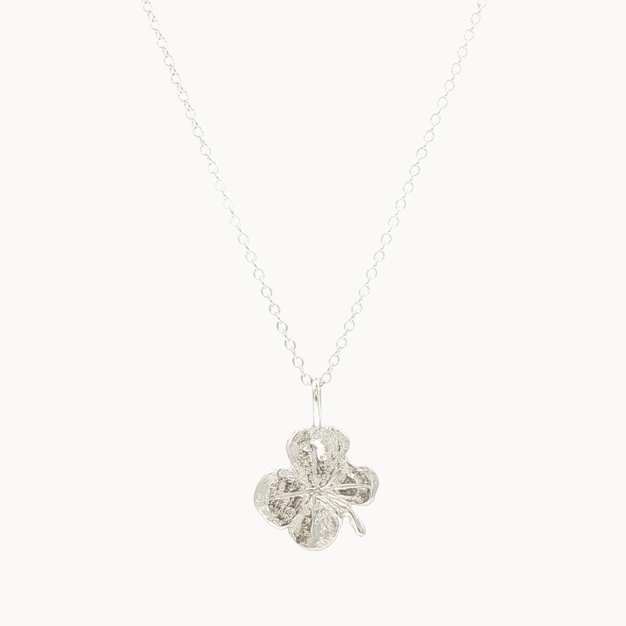 Silver Lucky 4 Leaf Clover Necklace-Wild Fawn Jewellery
