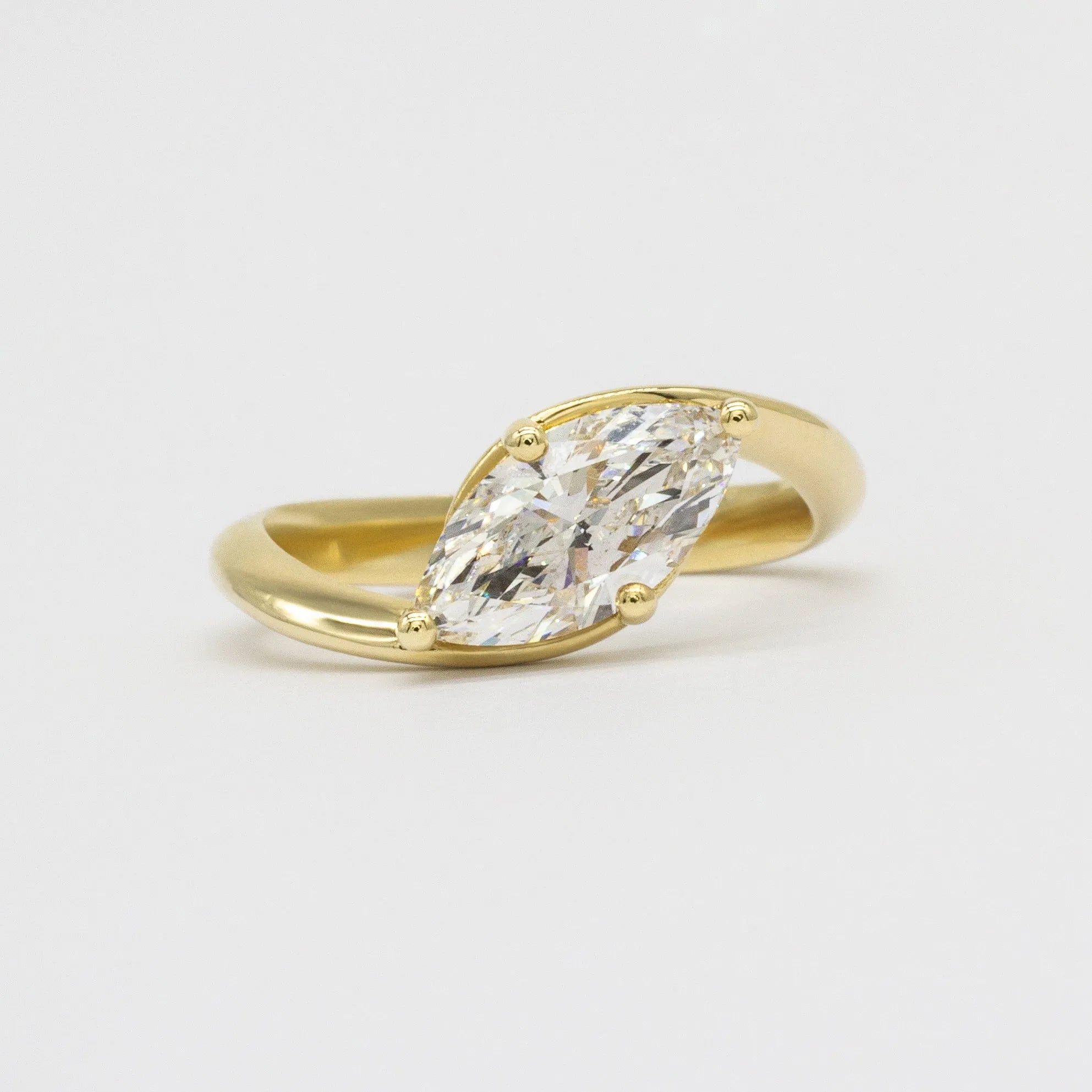 Marquise Wave Diamond Engagement Ring