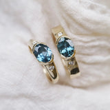 blue sapphire thick band engagement rings