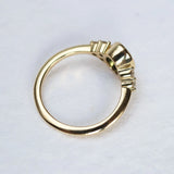 Oval Green Sapphire Diamond Cluster Engagement Ring