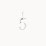 Silver number '5' pendant on a white background