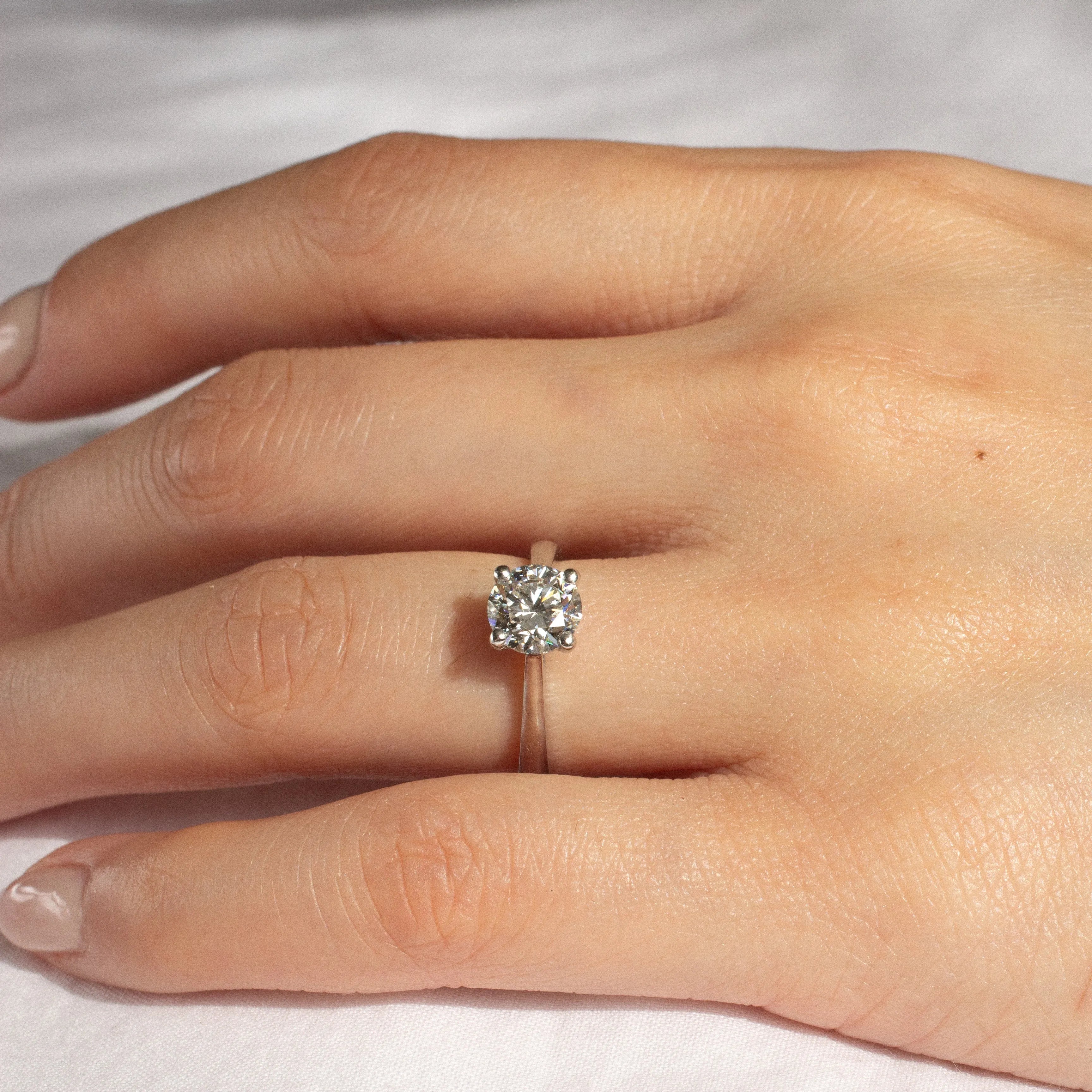 Platinum Solitaire Round Diamond Engagement Ring