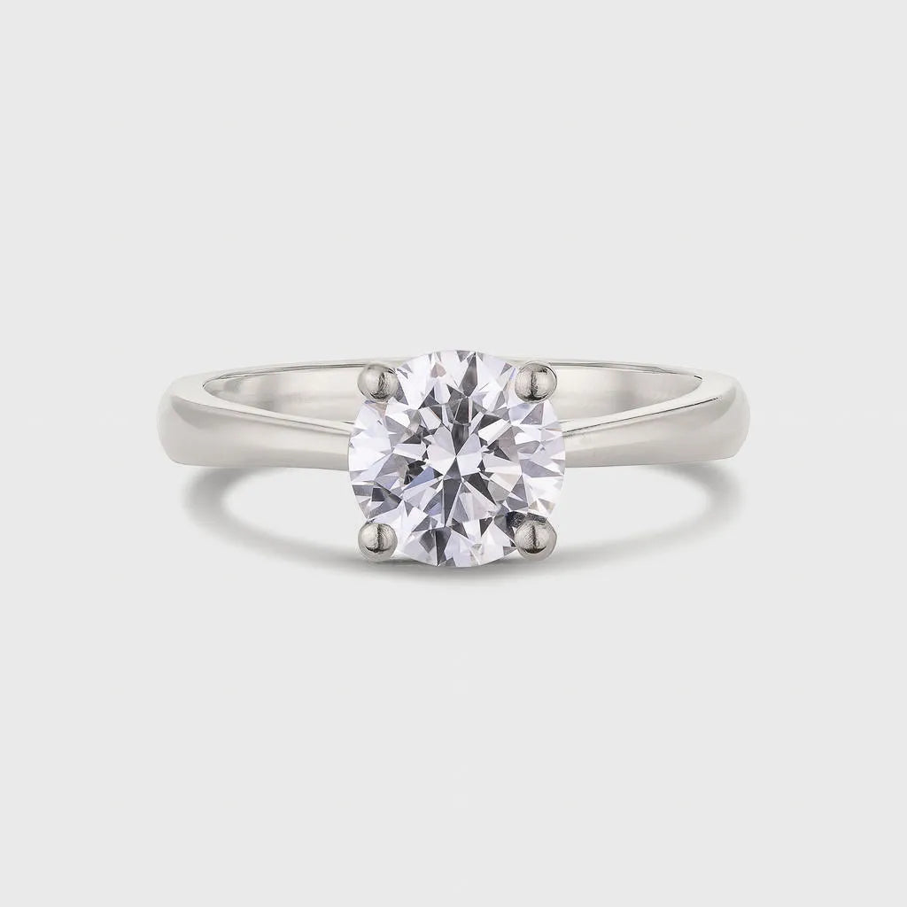 Platinum Solitaire Round Diamond Engagement Ring