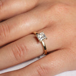 Princess Cut Diamond Solitaire Organic Engagement Ring