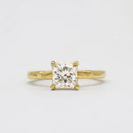 Princess Cut Diamond Solitaire Organic Engagement Ring