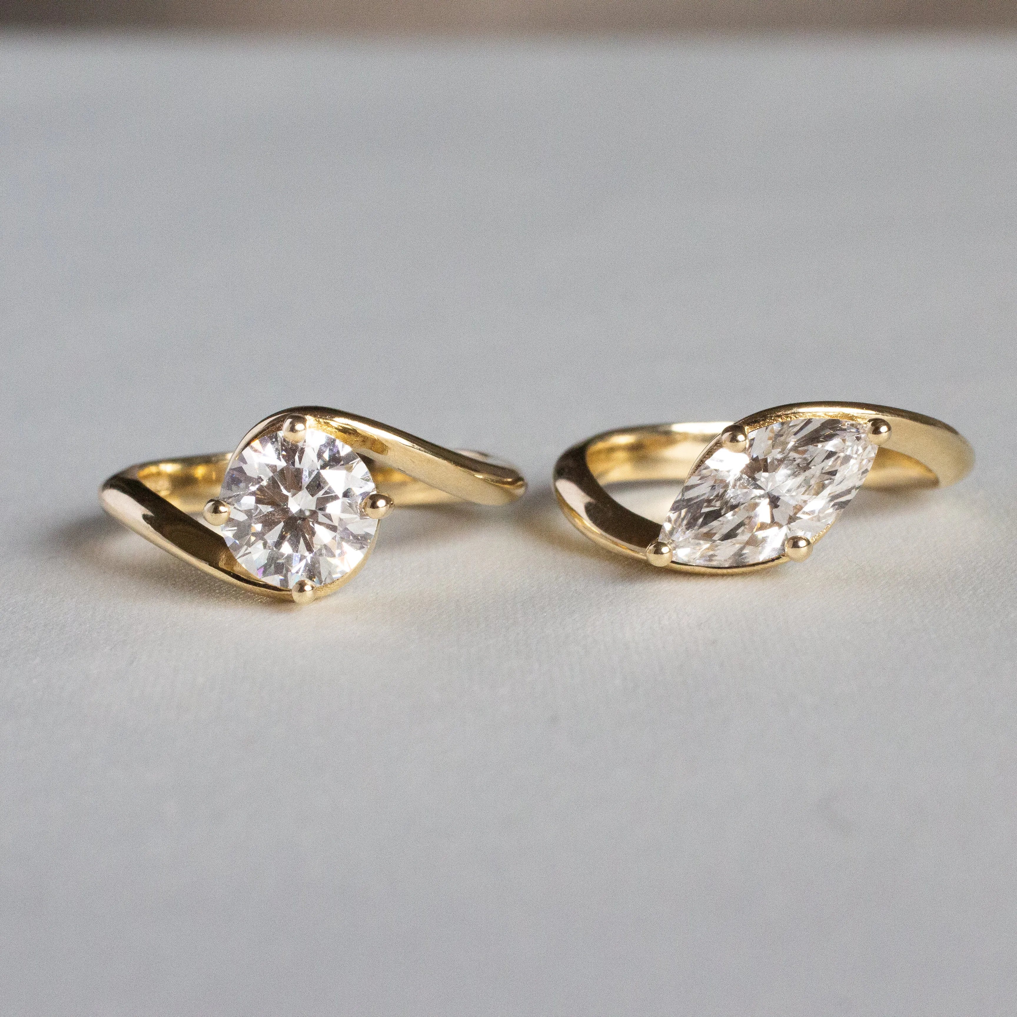 Marquise Wave Diamond Engagement Ring