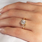 Round Diamond Wave Engagement Ring