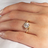 Round Diamond Wave Engagement Ring
