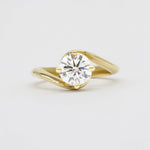 Round Diamond Wave Engagement Ring