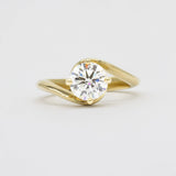 Round Diamond Wave Engagement Ring