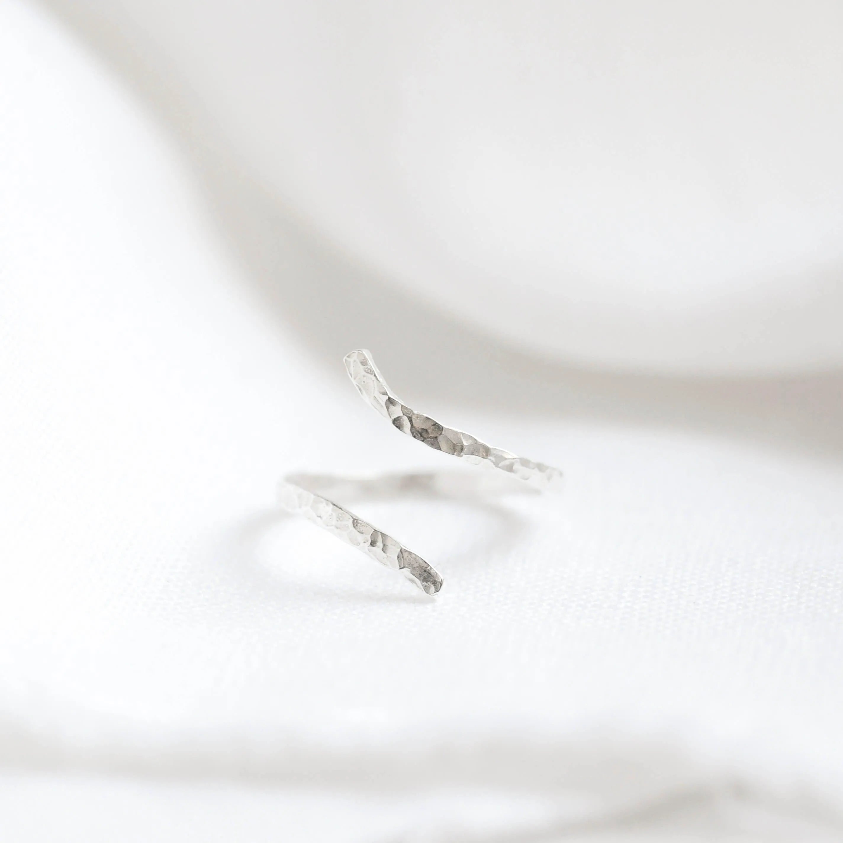 Silver Adjustable Hammered Ring