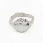Silver Bloom Full Moon Ring