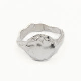 Silver Bloom Full Moon Ring