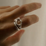 Silver Bloom Organic Circle Ring
