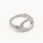Silver Bloom Organic Circle Ring