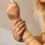 Silver Bloom Organic Circle Ring