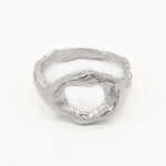 Silver Bloom Organic Circle Ring