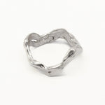 Silver Bloom Wave Ring
