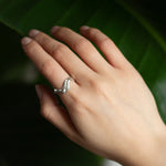 Silver Bloom Wave Ring