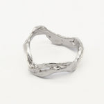 Silver Bloom Wave Ring