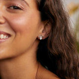 Silver Blossom Flower Stud Earrings