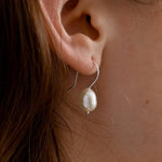 Silver Classic Pearl Hook Earrings