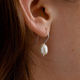 Silver Classic Pearl Hook Earrings