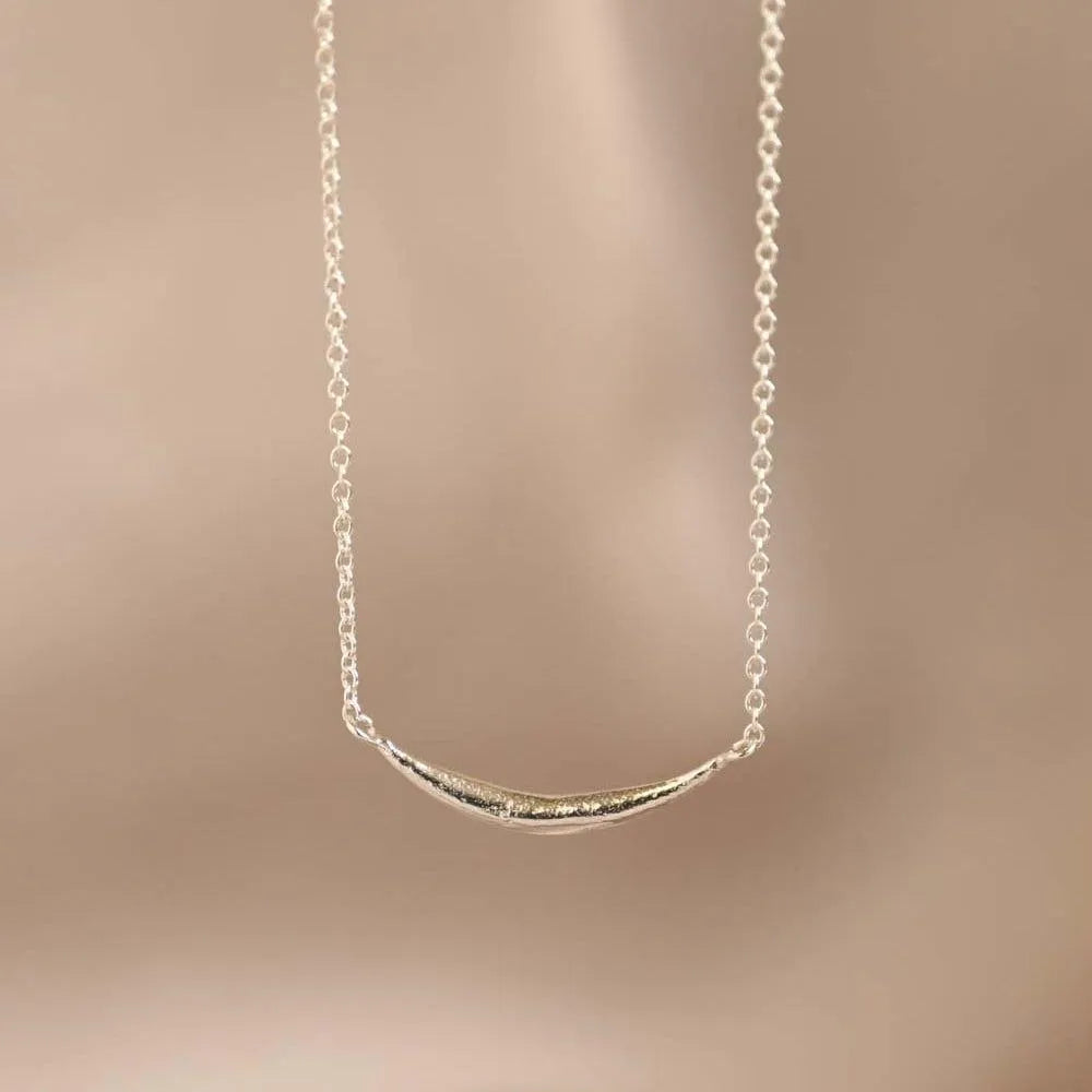 Silver Connected Eclipse Pendant Necklace