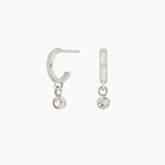 Silver Dainty Diamond Earring Set