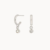 Silver Dainty Diamond Earring Set