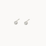 Silver Dainty Diamond Earring Set