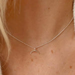 Silver Dainty Eclipse Pendant Necklace