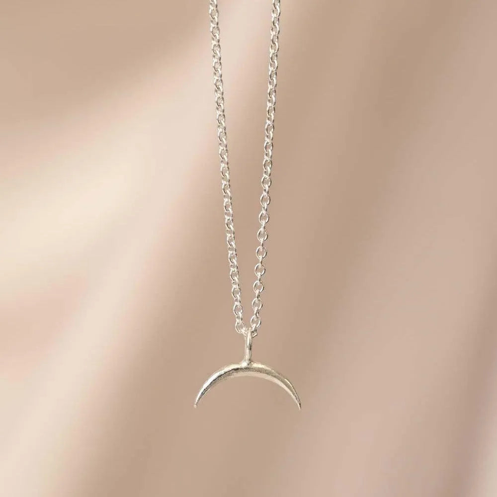 Silver Dainty Eclipse Pendant Necklace