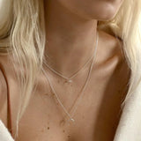 Silver Dainty Eclipse Pendant Necklace