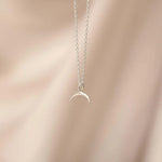 Silver Dainty Eclipse Pendant Necklace