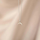 Silver Dainty Eclipse Pendant Necklace