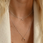 Silver Dainty Eclipse Pendant Necklace