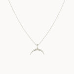 Silver Dainty Eclipse Pendant Necklace