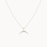 Silver Dainty Eclipse Pendant Necklace