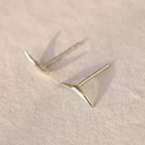 Silver Dainty Eclipse Stud Earrings