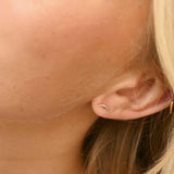 Silver Dainty Eclipse Stud Earrings