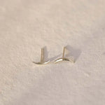 Silver Dainty Eclipse Stud Earrings