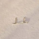 Silver Dainty Eclipse Stud Earrings